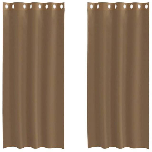 Berkfield Home Voile Curtains with Grommets 2 pcs Light Brown - image 1
