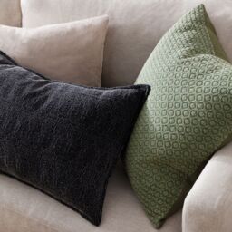 Yard Ramas Textured Jacquard 100% Cotton Cushion in Black - Size: 40 cm x 60 cm - thumbnail 6