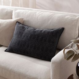 Yard Ramas Textured Jacquard 100% Cotton Cushion in Black - Size: 40 cm x 60 cm - thumbnail 1
