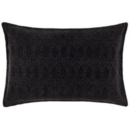Yard Ramas Textured Jacquard 100% Cotton Cushion in Black - Size: 40 cm x 60 cm - thumbnail 2