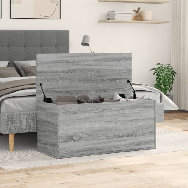 Berkfield Home Storage Box Grey Sonoma 100x42x46 cm Engineered Wood - Size: 100 x 42 x 46 cm - image 1