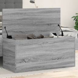 Berkfield Home Storage Box Grey Sonoma 100x42x46 cm Engineered Wood - Size: 100 x 42 x 46 cm - thumbnail 2