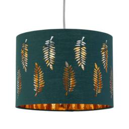 Kelvenix Modern 15cm Table Lamp Shade with Fern Leaf Cut Out Design in Teal - thumbnail 2