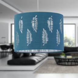 Kelvenix Modern 15cm Table Lamp Shade with Fern Leaf Cut Out Design in Teal - thumbnail 4
