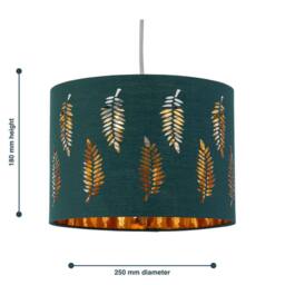 Kelvenix Modern 15cm Table Lamp Shade with Fern Leaf Cut Out Design in Teal - thumbnail 3