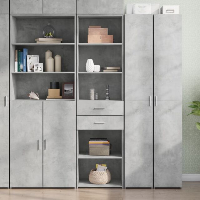 Berkfield Home Highboard Concrete Grey 50x42.5x185 cm Engineered Wood - image 1