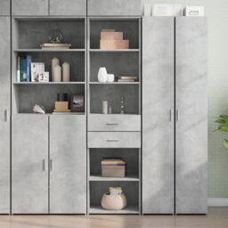 Berkfield Home Highboard Concrete Grey 50x42.5x185 cm Engineered Wood - thumbnail 1