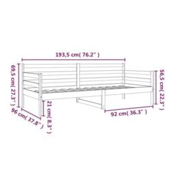 Berkfield Home Day Bed 90x190 cm Solid Wood Pine in Natural - thumbnail 9