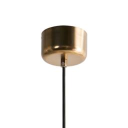 Wyld and Coco Brass-Plated Iron Pendant Lamp with Fabric Drum Shade Mid-Century in Bronze - thumbnail 8