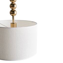 Wyld and Coco Brass-Plated Iron Pendant Lamp with Fabric Drum Shade Mid-Century in Bronze - thumbnail 7