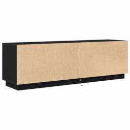 Berkfield Home TV Cabinet with LED Lights Black Oak 160.5x41x50 cm - thumbnail 9