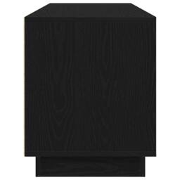 Berkfield Home TV Cabinet with LED Lights Black Oak 160.5x41x50 cm - thumbnail 8