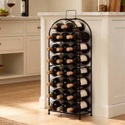 Levede Wine Rack 23 Bottles Freestanding Storage Organiser Stand Home, Black - thumbnail 3