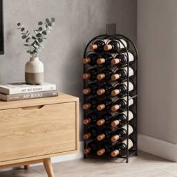 Levede Wine Rack 23 Bottles Freestanding Storage Organiser Stand Home, Black