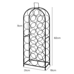 Levede Wine Rack 23 Bottles Freestanding Storage Organiser Stand Home, Black - thumbnail 4