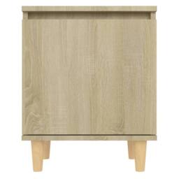 Berkfield Home Bed Cabinet with Solid Wood Legs Sonoma Oak 40x30x50 cm in Light Tan - Size: 40 x 30 x 50 cm - thumbnail 6