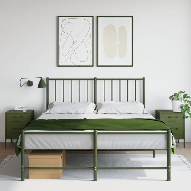 Berkfield Home Bedside Cabinets 2 pcs Olive Green 36x39x50.5 cm Steel - image 1