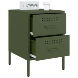 Berkfield Home Bedside Cabinets 2 pcs Olive Green 36x39x50.5 cm Steel - thumbnail 4
