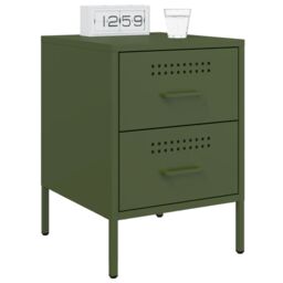 Berkfield Home Bedside Cabinets 2 pcs Olive Green 36x39x50.5 cm Steel - thumbnail 3