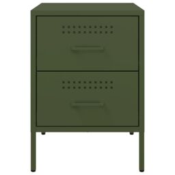 Berkfield Home Bedside Cabinets 2 pcs Olive Green 36x39x50.5 cm Steel - thumbnail 6