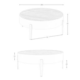 Angel Cerda Round Coffee Table Walnut Veneer Top, Beige MDF - thumbnail 8