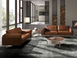 Angel Cerda Round Coffee Table Walnut Veneer Top, Beige MDF - thumbnail 5