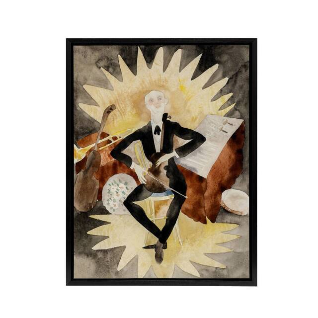 "Artery8 String Musician Portrait Charles Demuth Framed Canvas Wall Art Print - Size: W12"" x H16""" - image 1