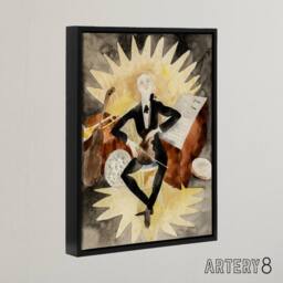"Artery8 String Musician Portrait Charles Demuth Framed Canvas Wall Art Print - Size: W12"" x H16""" - thumbnail 2