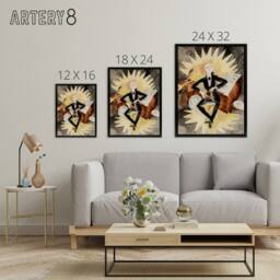 "Artery8 String Musician Portrait Charles Demuth Framed Canvas Wall Art Print - Size: W12"" x H16""" - thumbnail 4