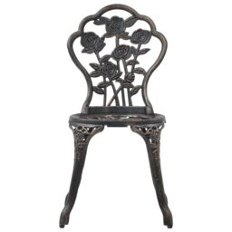 Berkfield Home Bistro Chairs 2 pcs Bronze Cast Aluminium in Brown - thumbnail 3