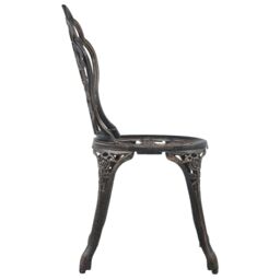 Berkfield Home Bistro Chairs 2 pcs Bronze Cast Aluminium in Brown - thumbnail 4