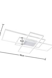 Neutral Style Rectangular LED Semi Flush Ceiling Light in White - thumbnail 5