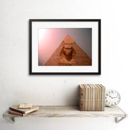 "Artery8 Landmark Sphinx Face Khafre Pyramid Ancient Egypt Framed Art Print in Brown - Size: W12"" x H16""" - thumbnail 2