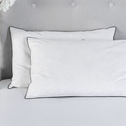 Snug City Duck Feather Pillow Pair 100% Cotton Soft Cover Luxury Sleep in White - thumbnail 2