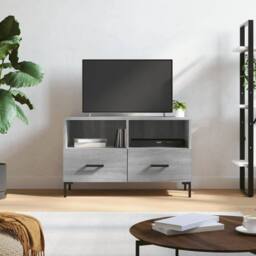 Berkfield Home TV Cabinet Grey Sonoma 80x36x50 cm Engineered Wood - Size: 80 x 36 x 50 cm - thumbnail 2