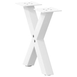 Berkfield Home Coffee Table Legs X-Shaped 2 pcs White 30x(30-31) cm Steel - thumbnail 1