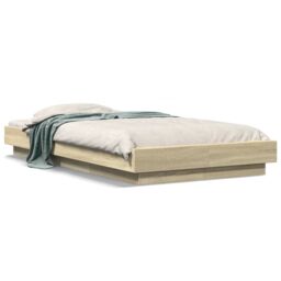 Berkfield Home Bed Frame without Mattress Sonoma Oak 90x190 cm Single in Brown - thumbnail 2
