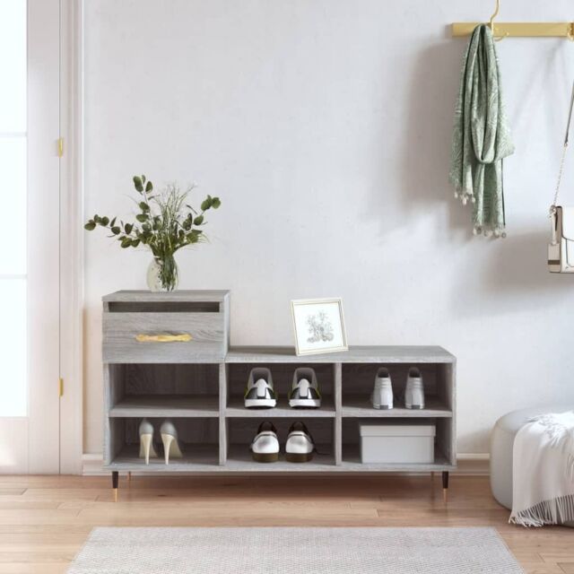 Berkfield Home Shoe Cabinet Grey Sonoma 102x36x60 cm Engineered Wood - Size: 102 x 36 x 60 cm - image 1