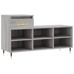 Berkfield Home Shoe Cabinet Grey Sonoma 102x36x60 cm Engineered Wood - Size: 102 x 36 x 60 cm - thumbnail 2
