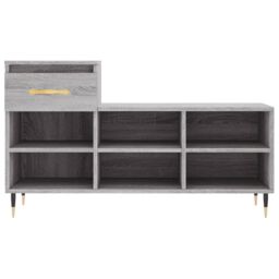 Berkfield Home Shoe Cabinet Grey Sonoma 102x36x60 cm Engineered Wood - Size: 102 x 36 x 60 cm - thumbnail 5