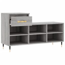 Berkfield Home Shoe Cabinet Grey Sonoma 102x36x60 cm Engineered Wood - Size: 102 x 36 x 60 cm - thumbnail 6