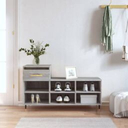 Berkfield Home Shoe Cabinet Grey Sonoma 102x36x60 cm Engineered Wood - Size: 102 x 36 x 60 cm