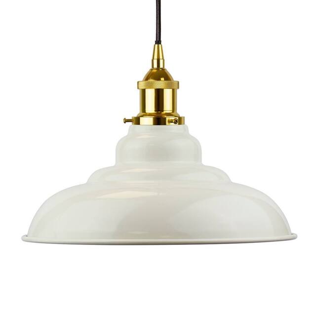 SE Home Clay White St Edmund's Pendant Light - Gold - Black Round - image 1