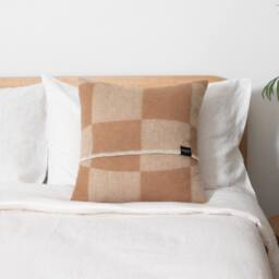 Native Natural Checkerboard Beige Wool Cushion 45x45cm - Size: 45 cm x 45 cm