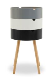Orsina Versatile Three Tier Storage Side Table, Industrial Design Bedroom Table, Everyday Use Side Table For Lounge in Grey - thumbnail 7