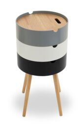 Orsina Versatile Three Tier Storage Side Table, Industrial Design Bedroom Table, Everyday Use Side Table For Lounge in Grey - thumbnail 2
