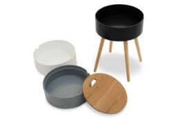 Orsina Versatile Three Tier Storage Side Table, Industrial Design Bedroom Table, Everyday Use Side Table For Lounge in Grey - thumbnail 5