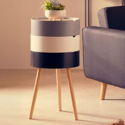 Orsina Versatile Three Tier Storage Side Table, Industrial Design Bedroom Table, Everyday Use Side Table For Lounge in Grey
