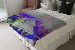 Benjamin Tate Design London Eye View Blanket in Natural - Size: 120 cm x 150 cm - thumbnail 3