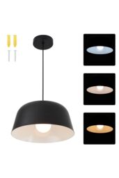 Living and Home E27 Metal Lampshade Ceiling Pendant Light in Black - thumbnail 6